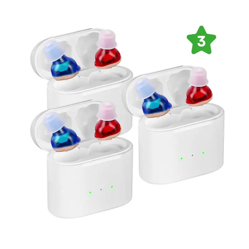 3x Pair Rechargeable IIC Invisible Hearing Aids (Special) - Duares