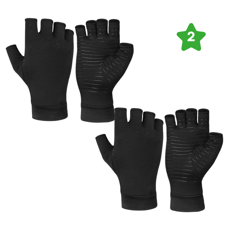 2x Pair Copper Therapy Gloves (1 Pair Free)