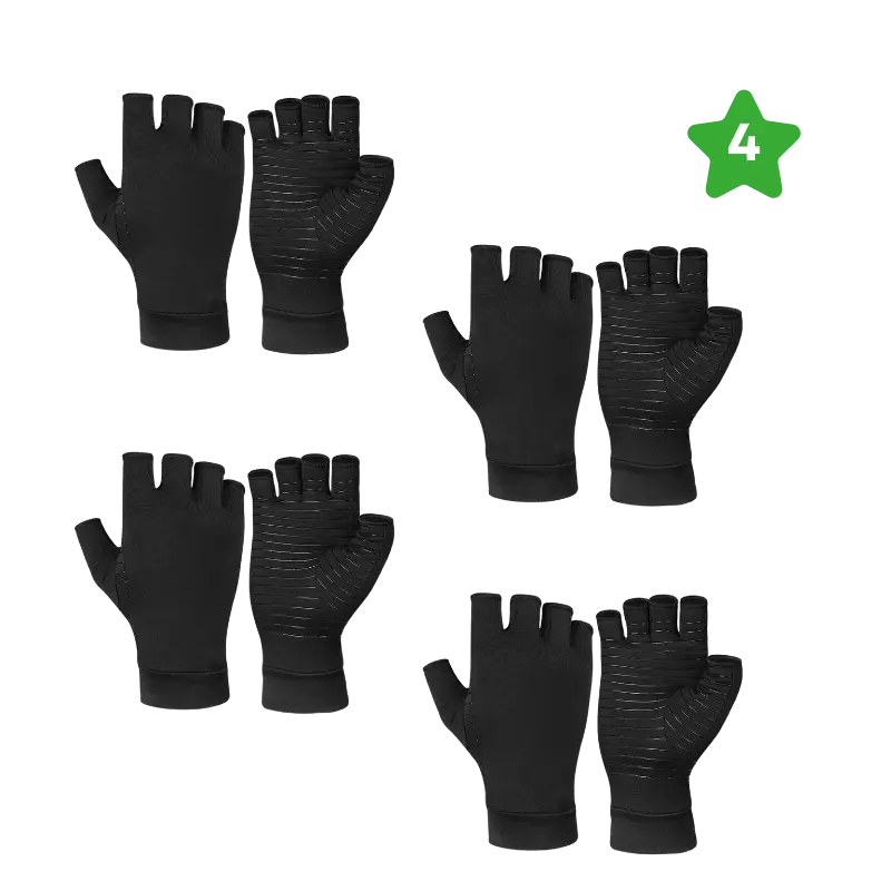 4x Pair Copper Therapy Gloves (2 Pairs Free) - Duares