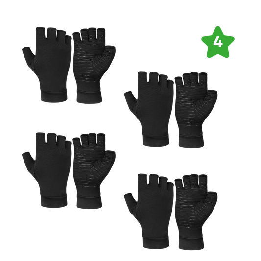 4x Pair Copper Therapy Gloves (2 Pairs Free)