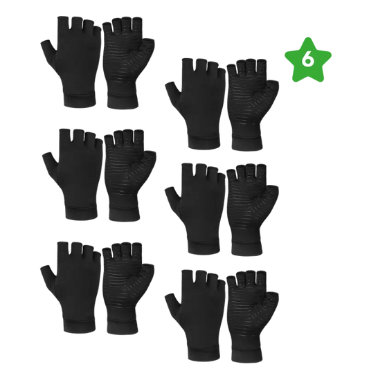 6x Pair Copper Therapy Gloves (3 Pairs Free) - Duares